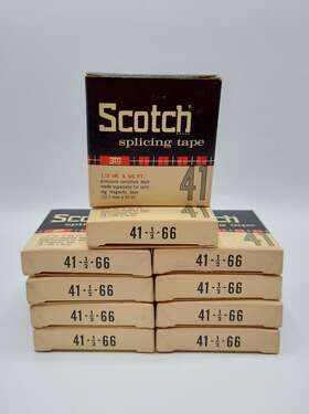 3m Scotch 41-1/2-66 Lot Of 10 Vintage 41 Splicing Tape 1/2 Inch X 66 Feet - Reel To