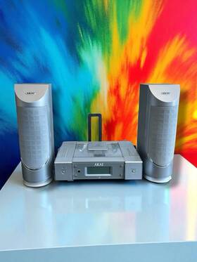 Mx4000 Akai Rare Cd-r/rw Playable With Speakers Remote Clean Cd Radio Unit
