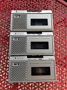Trq-253 Hitachi Vintage Cassette Tape Recorder Model Trq-35 Lot X3