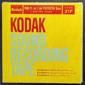 21p18 Kodak Sound Recording Tape 7 Inch Reel Extra Play 1800 Ft. On 1 Mil Polyester Base