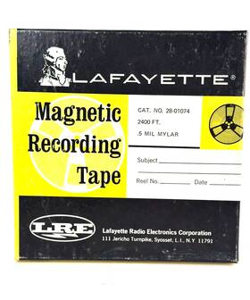 Lafayette 28-0103 Magnetic Recording Tape 2400 Ft 05 Mil Mylar Reel To 28 01074 Vin