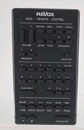 201cd Revox B 205 Remote Control For Parts - No Ir Light Very Clean Inside Broken
