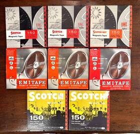 Xp-24 Scotch & Emitape Lot Of 8 Used / Magnetic Recording Tape 7 Inch Reel To Tapes