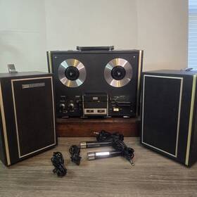 564.51030 Sears Vintage Solid State Reel-to-reel Tape Recorder Model 3440 And Mics