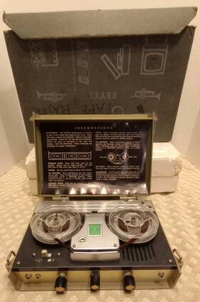 7243 Sears Tape Recorder Model Reel To 5 Transistor Japan Portable Vintage