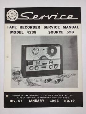 4238 Sears Silvertone Reel-to-reel Tape Recorder Service Manual
