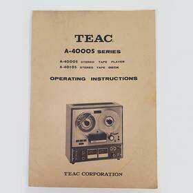 A-4000sx Teac Original Reel To Tape Recorder Manual Vintage