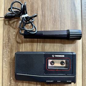 Dk-5370b Thomson Vintage Portable Microcassette Recorder Model With Mic