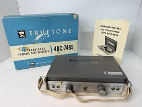 Truetone 4dc-7465 Vintage Trutone Transistor Tape Recorder With Box And Manual Untested