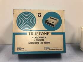 4dc7867 Truetone Rare Vintage 6 Transister Reel To Tape Recorder Box Ad