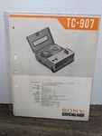 Sony TC-907 Reel To Tapecorder Service Manual Original Paperwork 1966. Fixed Price $17.99.