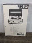 Sony TC-905 Dual Track Portable Tape Recorder Servicing Guide Service Manual. Fixed Price $16.19.