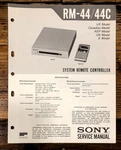 Sony RM-44C Remote Control Service Manual *original*. Fixed Price $19.97.