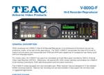 Teac V-800G-F HI8 8MM Tape Deck Brochure & Instruction Manual Only- Free Ship!. Fixed Price $28.99.