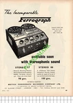 British Ferrograph Recorder Company Ltd London Advert - 1957 Cutting. Fixed Price $10.33.