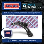 Wishbone / Suspension Arm Front Lower, Left BCA7466 Borg & Beck Track Control. Fixed Price $38.96.