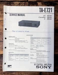 Sony TA-E721 / Preamplifier Service Manual *original*. Fixed Price $24.97.