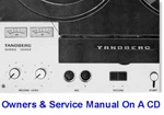 Tandberg 3000X Reel To Owners & Service Manuals Cd. Fixed Price $19.95.