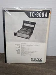 Sony TC-900A Reel To Tapecorder Service Manual Guide Original 1967 Repair. Fixed Price $17.99.