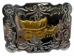 Covered Wagon Belt Buckle Cowboy Pioneer Western Wear Old. Fixed Price $14.95.