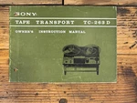 Sony TC-263D Tape Recorder Owners / User Manual *original*. Fixed Price $19.97.