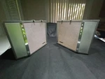 Vintage Akai SS-50 Angled Suitcase 2 Way Speakers. Fixed Price $165.00.