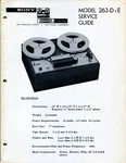 Sony Superscope Model 263-D&E Tapecorder Service Guide Electronic Manual. Fixed Price $22.99.