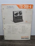 Sony TC-366-4 Reel To Service Manual Vintage Original Paperwork Genuine. Fixed Price $17.99.