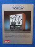 Akai 1731D Reel Brochure Factory Original The Real Thing. Fixed Price $14.50.