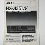 Original Akai HX-A351W Stereo Double Cassette Deck Operators Instruction Manual. Fixed Price $7.24.