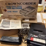 Vintage Crowncorder Cassette Tape Recorder CTR-9001 Mic Cords Box Works. Fixed Price $38.25.