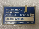 1963 Ampex VR-660 Two Inch Half Helical Vtr Video Head Assy: 1218067-(30). Fixed Price $399.00.