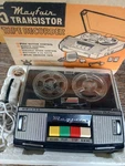 Mayfair Super Deluxe Mini 5 Transistor Reel Tape Recorder FT-111 W/box. Fixed Price $40.00.