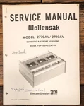 3M / Wollensak Model 2770AV 2780AV Tape Duplicator Service Manual *original*. Fixed Price $29.97.