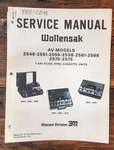 Wollensak 2548 2551 2556 2558 2561 2568 2575 Cassette Service Manual *orig #1. Fixed Price $29.97.