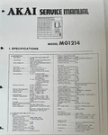 Akai Professional MG1214 Service Manual Copy With Schematics & Bulletins. Fixed Price $55.00.