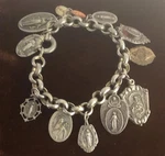 Vintage Bracelet Catholic Religious Medals Charm Style 8". Fixed Price $162.75.