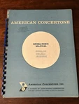 American Concertone Model 505-4 Reel Recorders Operator's Manual Original. Fixed Price $39.99.