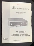 Lafayette RK-890 Owners Service Manual Track Stereo Original. Fixed Price $49.99.