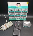 Parts/repair Sony BM-575 Micro Cassette Recorder W/ Charger & 13 Maxell MC60. Fixed Price $30.00.