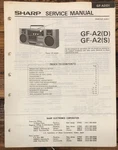 Sharp GF-A2 Boombox / Stereo Service Manual *original*. Fixed Price $24.97.