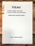 Teac A-1500U A-1600U Reel To Owners / User Manual *original*. Fixed Price $34.97.