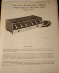 Heathkit SP-2A SP-1A Service Manual Update Preamplifier Photocopy. Fixed Price $24.99.