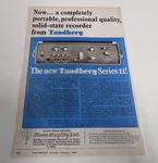 Tandberg Solid State Recorder - Print Advertisement Series 11 Vintage 1969. Fixed Price $12.89.
