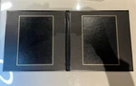 Topflight Double Photo Folder Black Leather Like - 2 5X7PICTURE Open Box. Fixed Price $14.00.