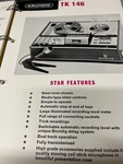 Grundig TK146 Reel To Tape Recorder Spec Sheet Rare Shack Wall Art. Fixed Price $13.44.