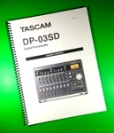 Owners Manual For Tascam DP-03SD Digital Portastudio 76 Pages W/clear Covers!. Fixed Price $18.86.