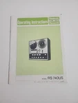 Technics RS-740US Reel To Operating Instructions *original*. Fixed Price $29.99.