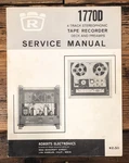 Roberts Model 1770D Reel To Service Manual *original*. Fixed Price $34.97.