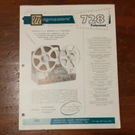 Magnecord Reel To 728 Professional Brochure Spec Sheet. Fixed Price $9.99.